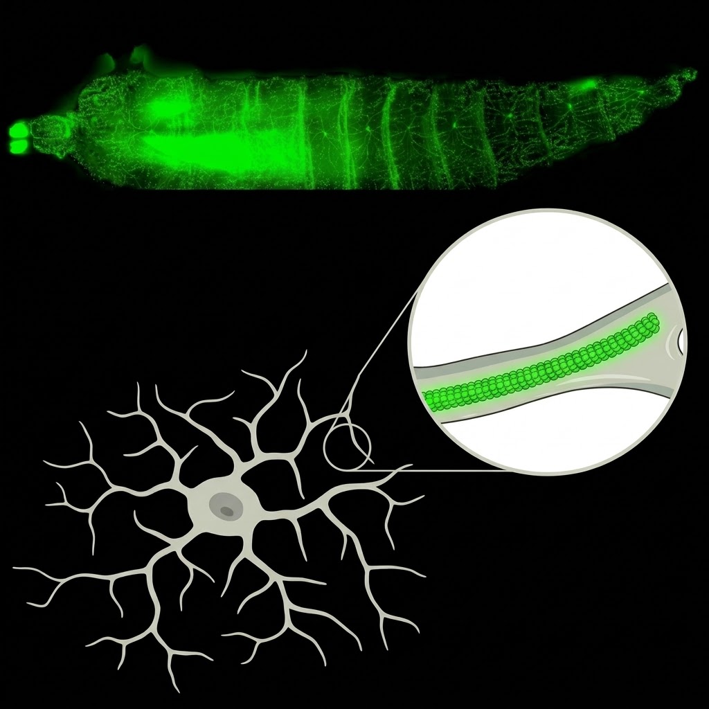 Microtubules in a Drosophila sensory neuron